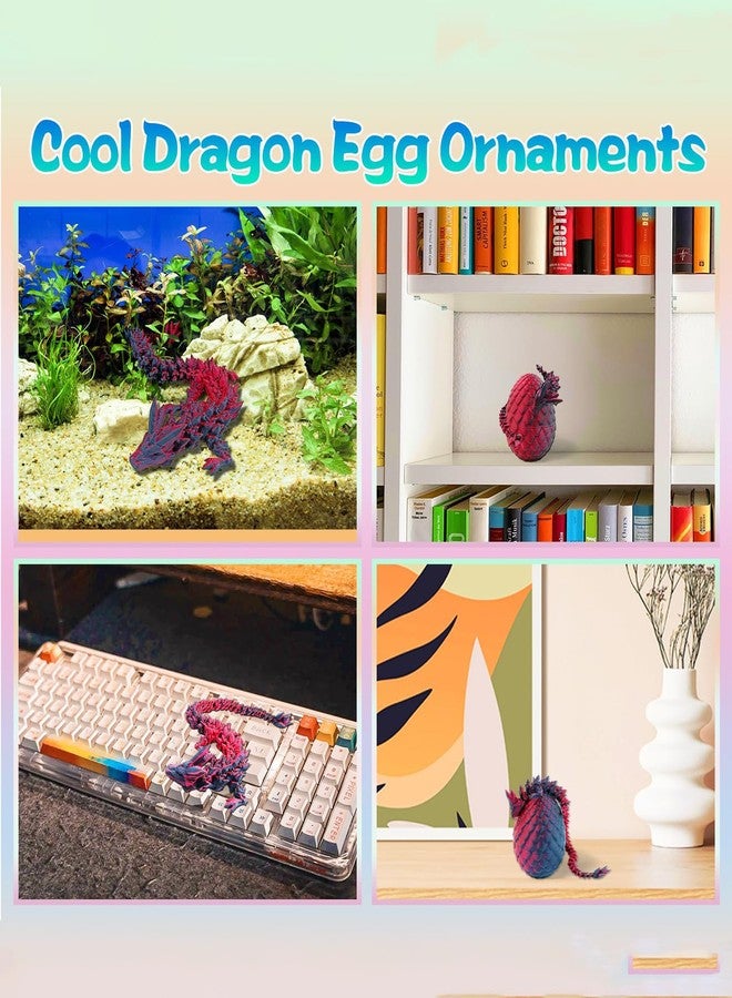 NUDFSY 3D Printed Dragon, Red, Miniature Figure, 3D Printed Toys, Dragon Egg, Desktop Decoration - Image 5